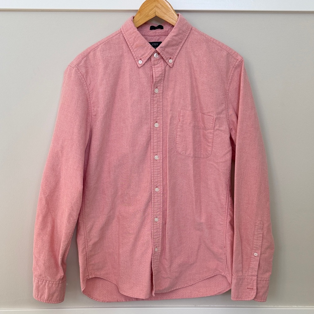 J. Crew Men's Casual Pink Button-Down Shirt
